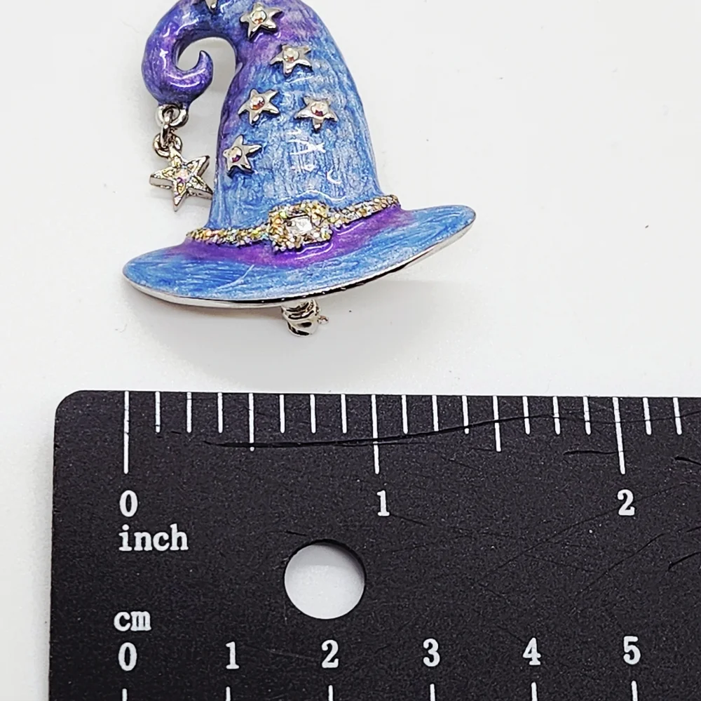 Kirks Folly Stella Magic Witch Hat Rhinestone Brooch Pin Pendant